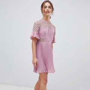 ASOS Lace Pleated Dress